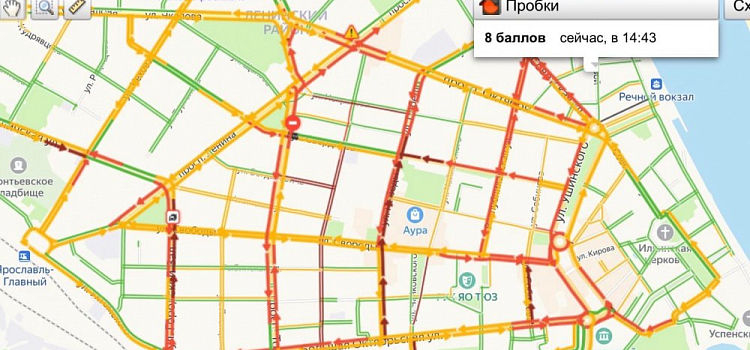 Это надолго: ярославцы встали в восьмибалльные пробки