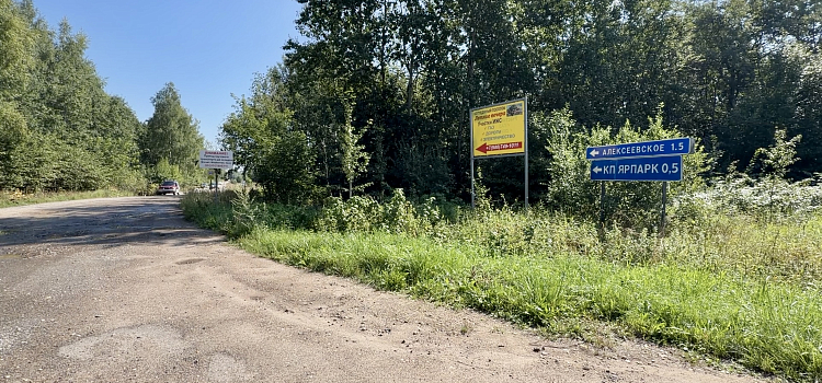 Жители деревни Ярославской области добираются до остановки по трассе_321030