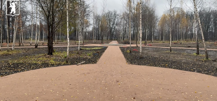 В Петропавловском парке Ярославля оформляют пешеходные дорожки_306200