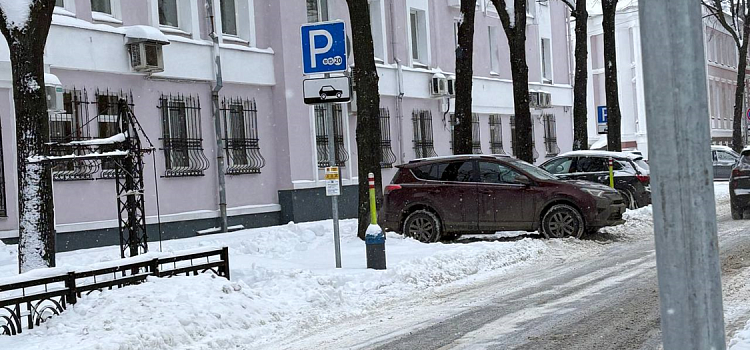 Платные парковки в центре Ярославля сместились на середину дороги _309499