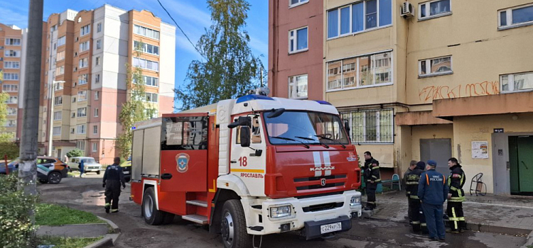Два человека пострадали при пожаре в высотке в Дзержинском районе Ярославля