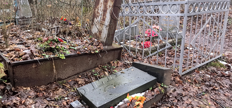 На Донском кладбище Ярославля повредили старинные надгробия_307766