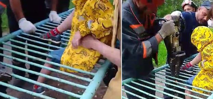 В Ярославле спасли мальчика, застрявшего в металлической конструкции во дворе дома
