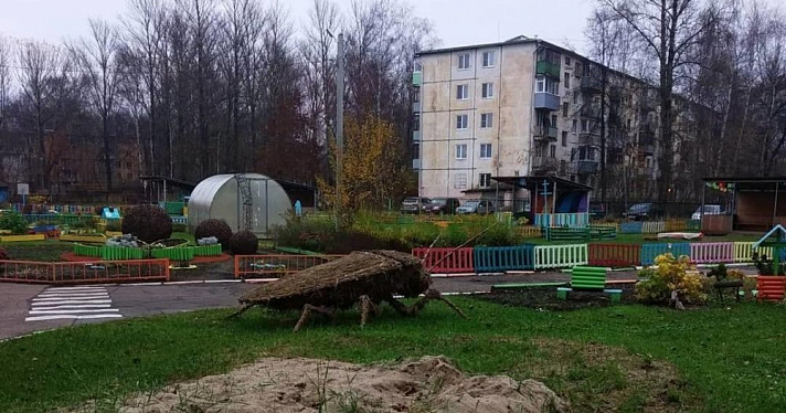 Фото дня. Ярославцы испугались двухметрового светлячка у садика на Пятерке