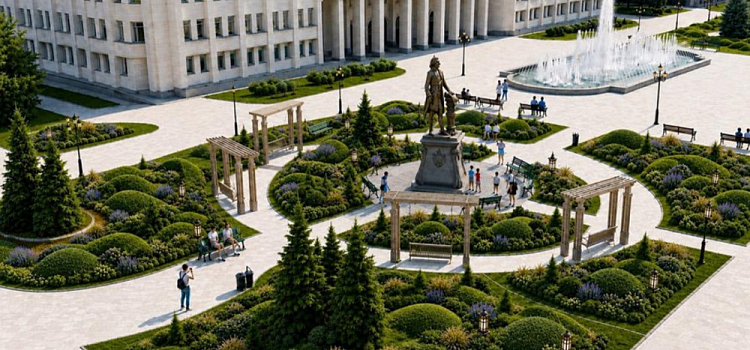Рядом с будущими памятниками Мельгунову и Вахрамееву в центре Ярославля разместят арт-объекты в виде святящегося глобуса и кошелька