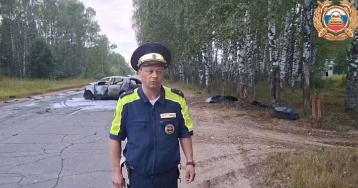В Рыбинске мужчина в результате ДТП сгорел прямо в машине