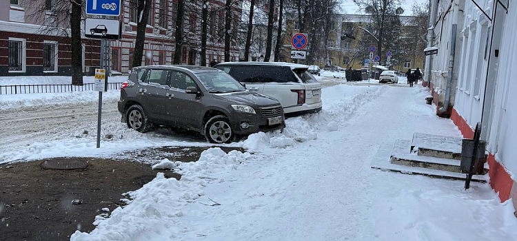 Платные парковки в центре Ярославля сместились на середину дороги _309497