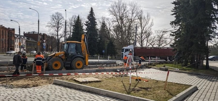 В одном из городов Ярославской области проходит обустройство новой остановки