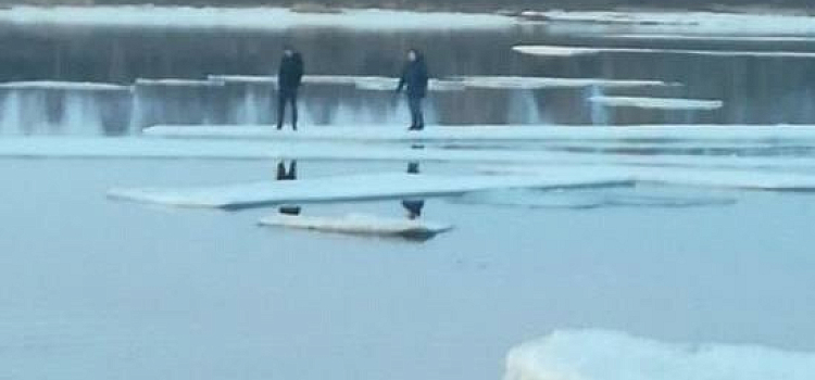 В Рыбинске спасатели сняли двух детей с льдины