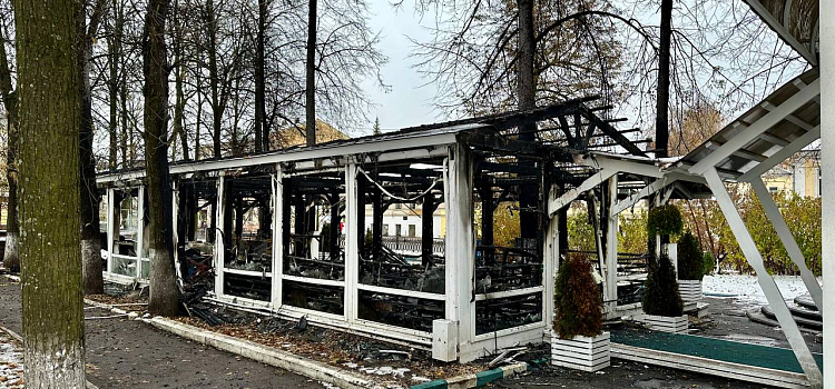 В центре Ярославля сгорела веранда кафе_255944