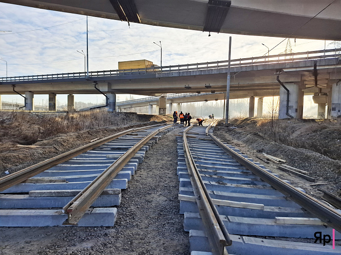 В Ярославле трамваи временное разворотное кольцо проходят на автономном ходу