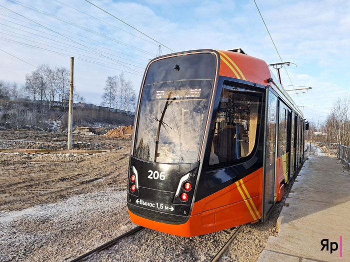 В Ярославле трамваи временное разворотное кольцо проходят на автономном ходу