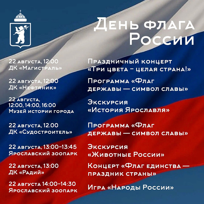 В Ярославле День флага отметят массовыми гуляниями