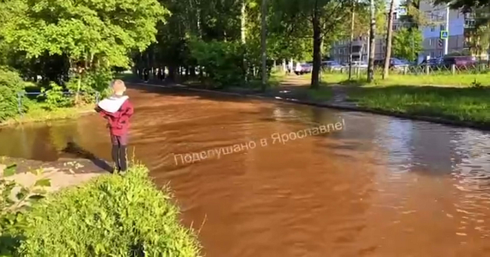 Улица в Дзержинском районе Ярославля ушла под воду_242806